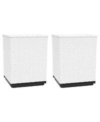 Vidaxl Planters 2 Pcs White 11.8 X22x11.8 X22x14.6 X22 Polypropylene