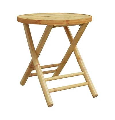 Folding Patio Table 17.7"x17.7" Bamboo