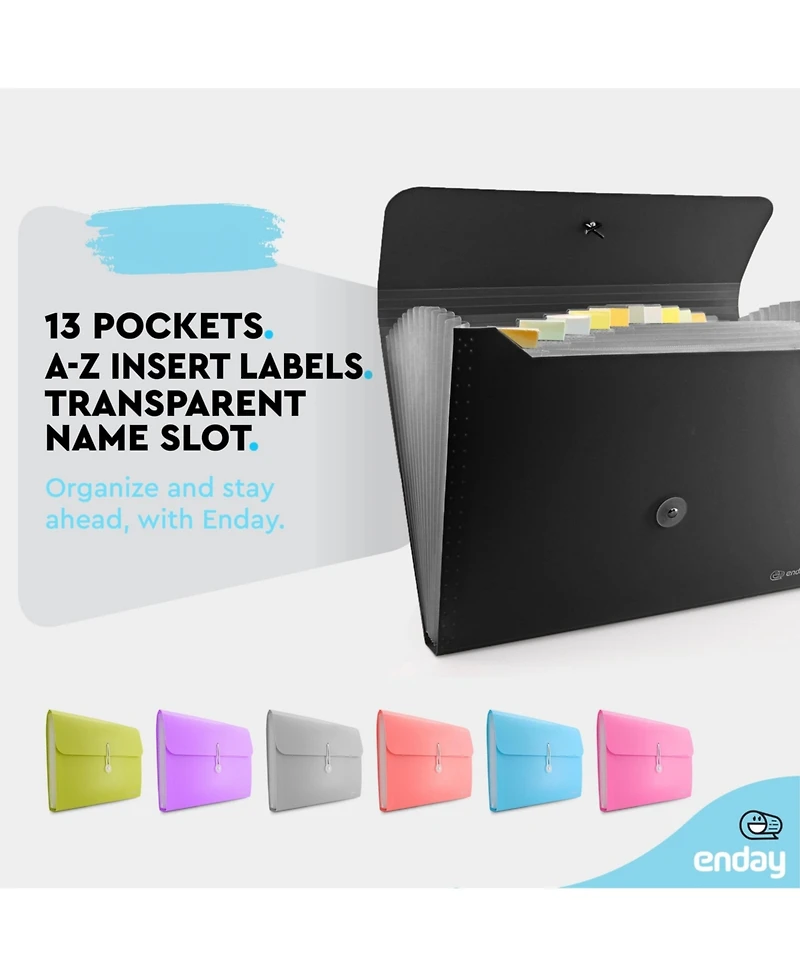 Accordion File Organizer Blue, 7 Pocket Expanding and Cover Folder with Labels, Plastic Portable Desktop Letter A4 Paper