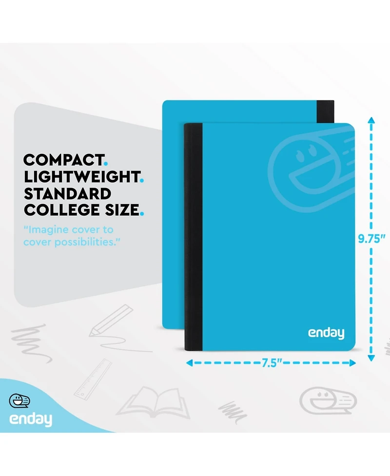 Enday Composition Notebooks College Ruled Paper, Pink Hard Cover Notebook, Premium Lined Books, 100 Sheets Notebook