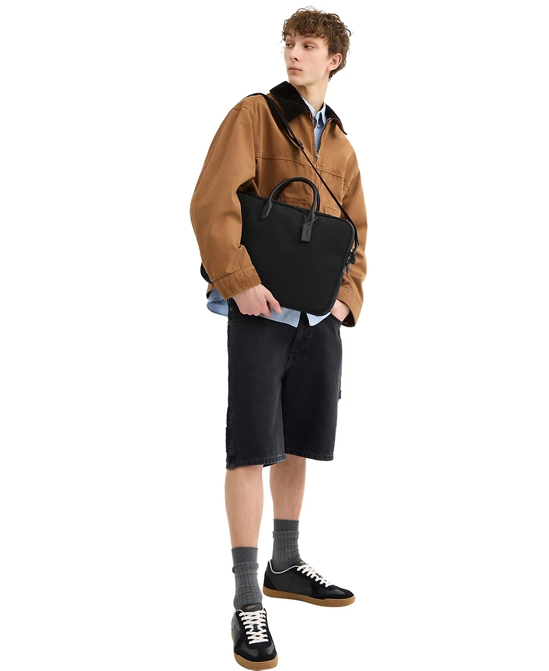 Coach Men's Theo Work Signature Jacquard Bag