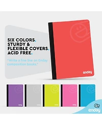 Enday Composition Notebooks College Ruled Paper, Pink Hard Cover Notebook, Premium Lined Books, 100 Sheets Notebook