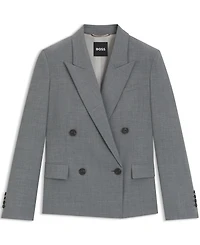 Boss by Hugo Women's Melange Virgin Wool Double-Breasted Blazer