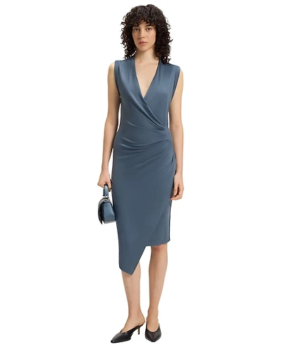 Boss by Hugo Women's Gathered Detail Wrap-Front Dress