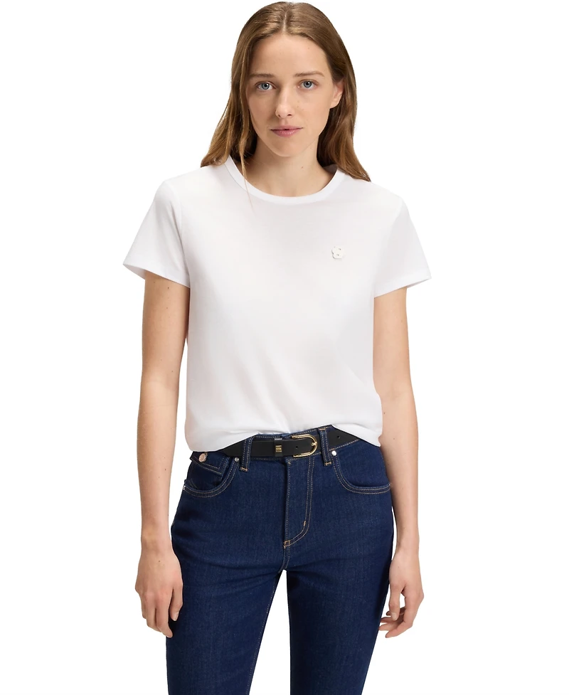 Boss by Hugo Women's Slim-Fit Mercerized-Cotton Monogram T-Shirt