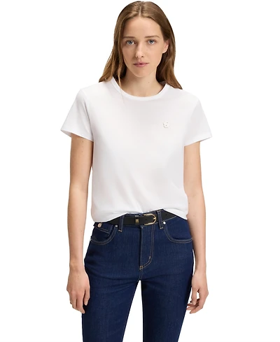 Boss by Hugo Women's Slim-Fit Mercerized-Cotton Monogram T-Shirt