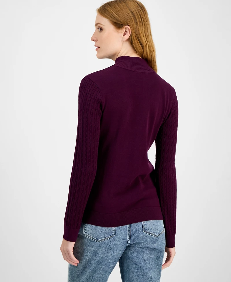 Nautica Jeans Women's Cotton Mock-Neck Sweater, Online Only
