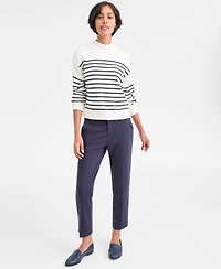 Nautica Jeans Women's Mock-Neck Stripe Long-Sleeve Sweater