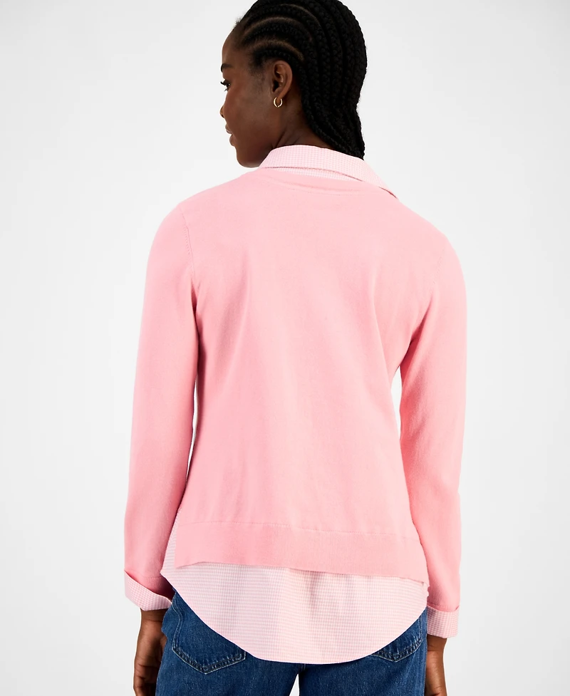 Tommy Hilfiger Women's Twofer V-Neck Long-Sleeve Sweater