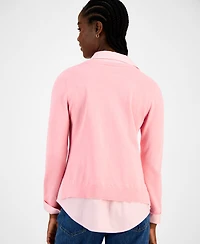 Tommy Hilfiger Women's Twofer V-Neck Long-Sleeve Sweater
