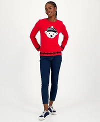 Tommy Hilfiger Women's Cotton Beanie Bear Crewneck Sweater