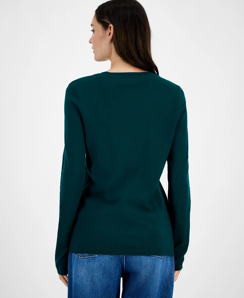 Tommy Hilfiger Women's Cotton Winter Fox Crewneck Sweater