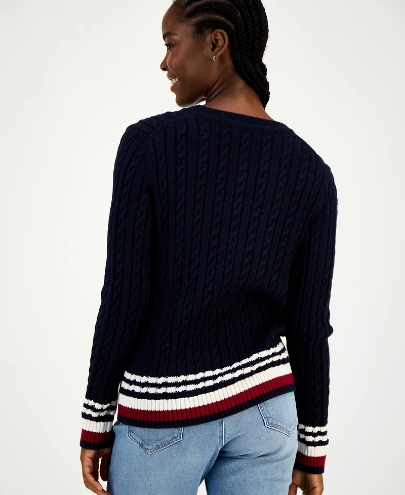 Tommy Hilfiger Women's Cotton Cable Knit Sweater