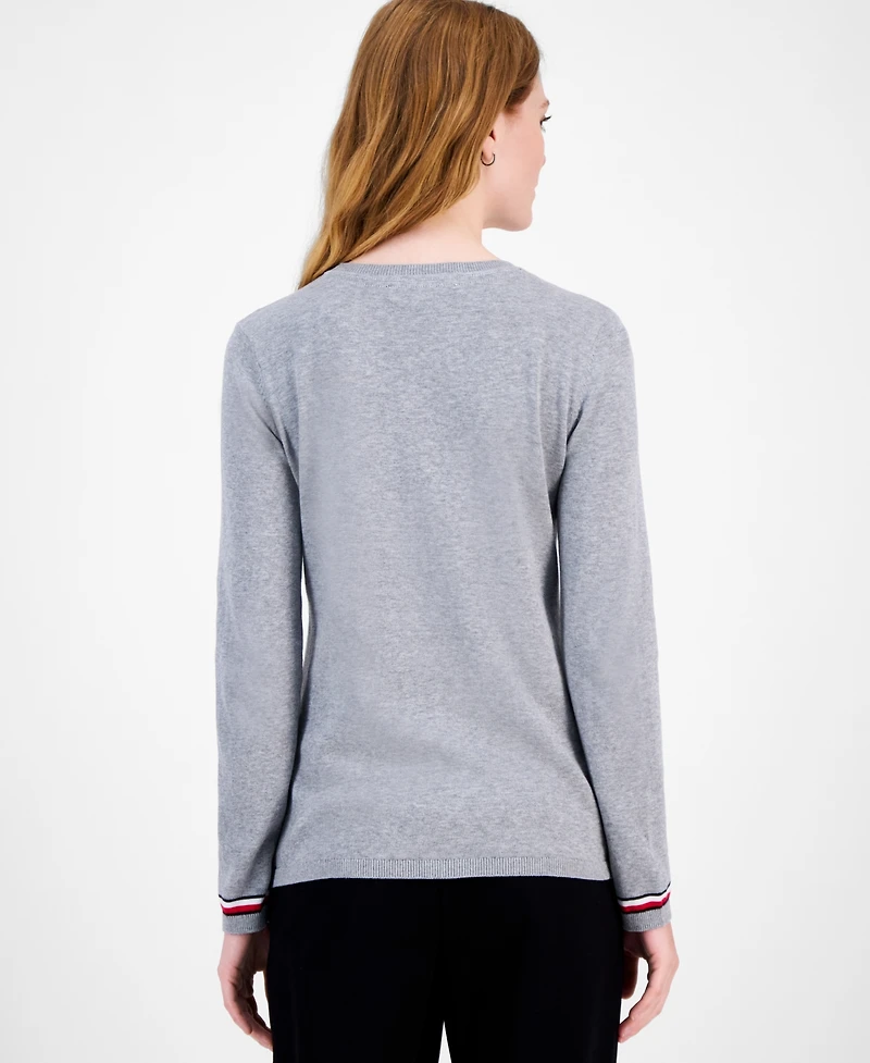 Tommy Hilfiger Women's Cotton Terrier Crewneck Sweater