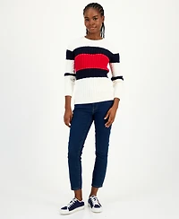 Tommy Hilfiger Women's Cotton Flag Cable Knit Sweater