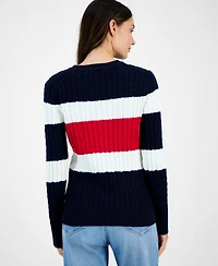 Tommy Hilfiger Women's Cotton Flag Cable Knit Sweater