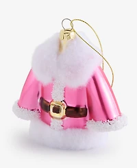 Holiday Lane Pastel Shine Glass Pink Santa Suit Ornament, Macy's Exclusive