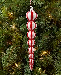 Holiday Lane Christmas Cheer Red Stripe Finial Ornament, Macy's Exclusive