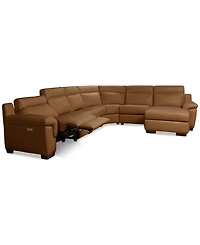 Julius Ii -Pc. Leather Chaise Sectional with 1 Power Recliner