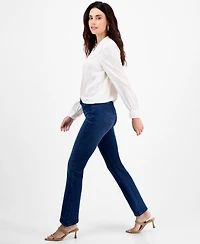 I.n.c. International Concepts Petite Flared-Leg Pull-On Jeans, Macy's Exclusive