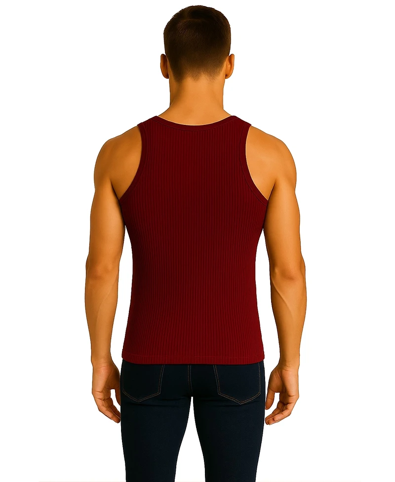 Galaxy By Harvic Men's Heavyweight Ribbed Tank Top