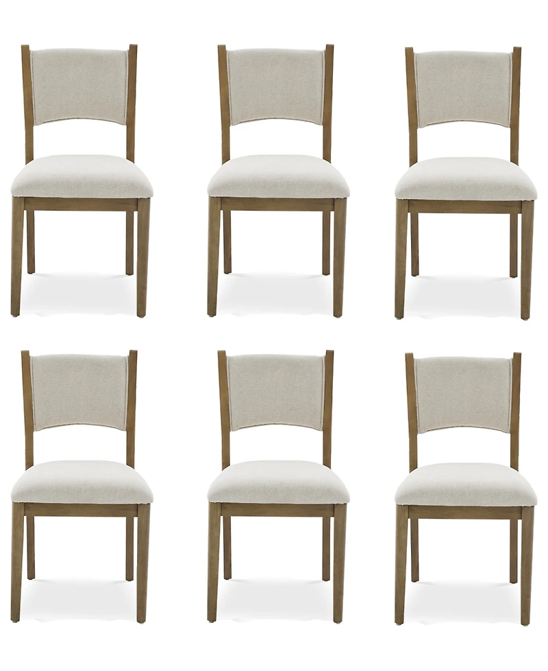 Nordic 6-Pc Upholstered Dining Chair Set