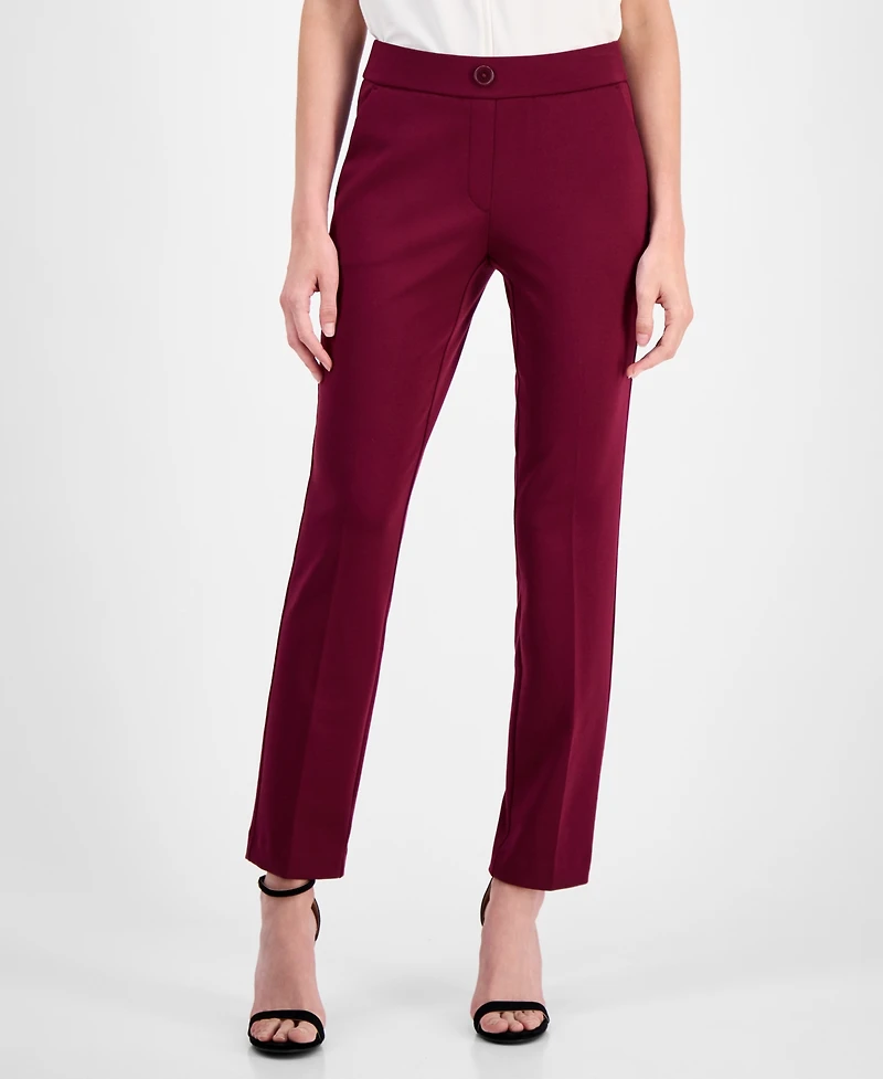 Ak Anne Klein Women's Pull-On Straight-Leg Pants
