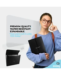 Accordion File Organizer Blue, 7 Pocket Expanding and Cover Folder with Labels, Plastic Portable Desktop Letter A4 Paper