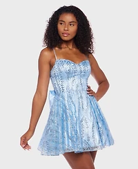 Alex & Sophia Juniors' Glitter Fit Flare Dress