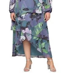 Sl Fashions Plus High-Low Chiffon A-Line Dress