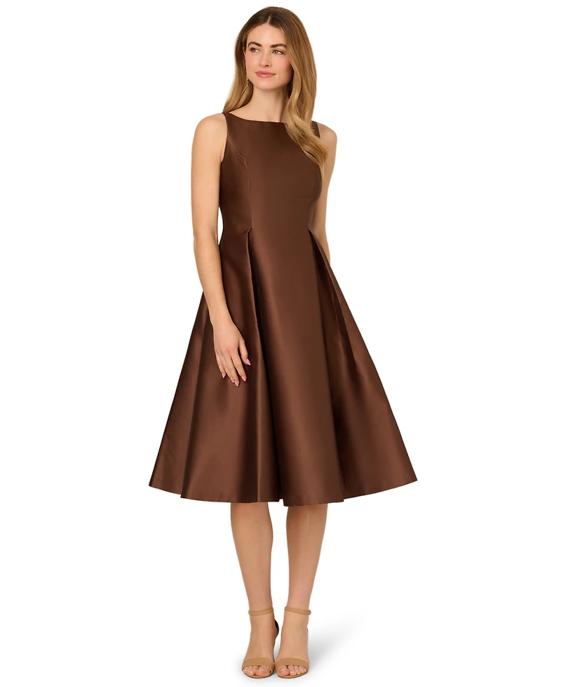 Adrianna Papell Boat-Neck A-Line Dress