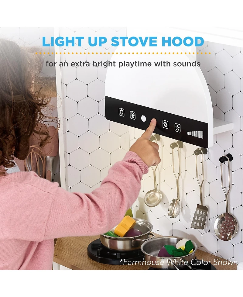 Best Choice Products Pretend Play Corner Kitchen, Interactive Wooden Kids Set w/ Lights & Sounds