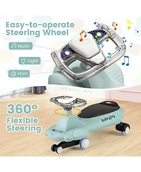 Wiggle Car with Hauling Rope Ride on Toy with Under-Seat Storage & Swing Car