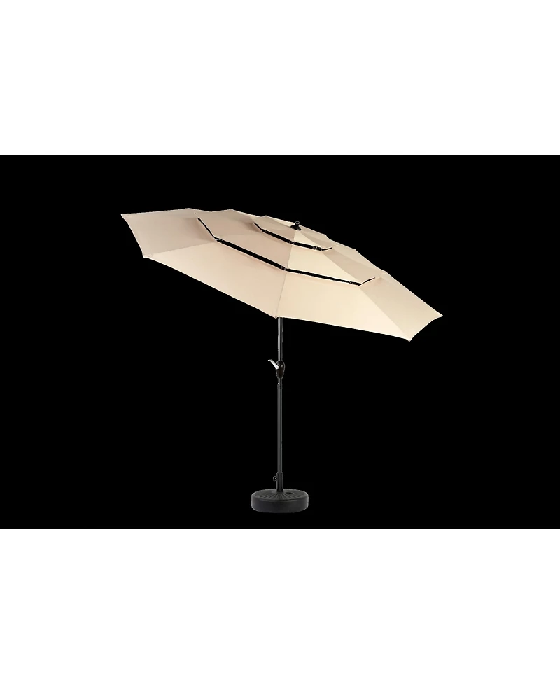 Flynama Aluminium 10ft 3 Tier Auto-tilt Umbrella ,Outdoor Patio Umbrella - Market Table Pool Deck Umbrella (Base Not Included)