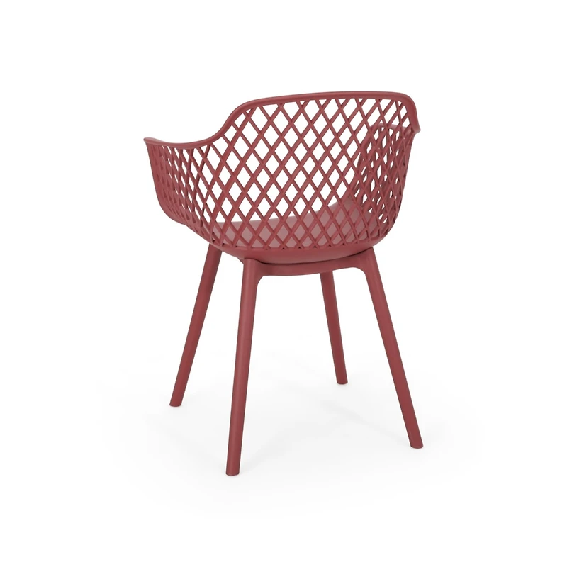 Set Of 2 Outdoor Dining Chair In Red