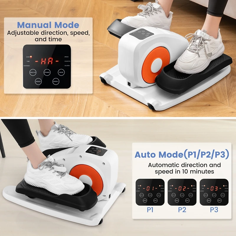 Under Desk Elliptical Machine with Display Monitor for Home Office