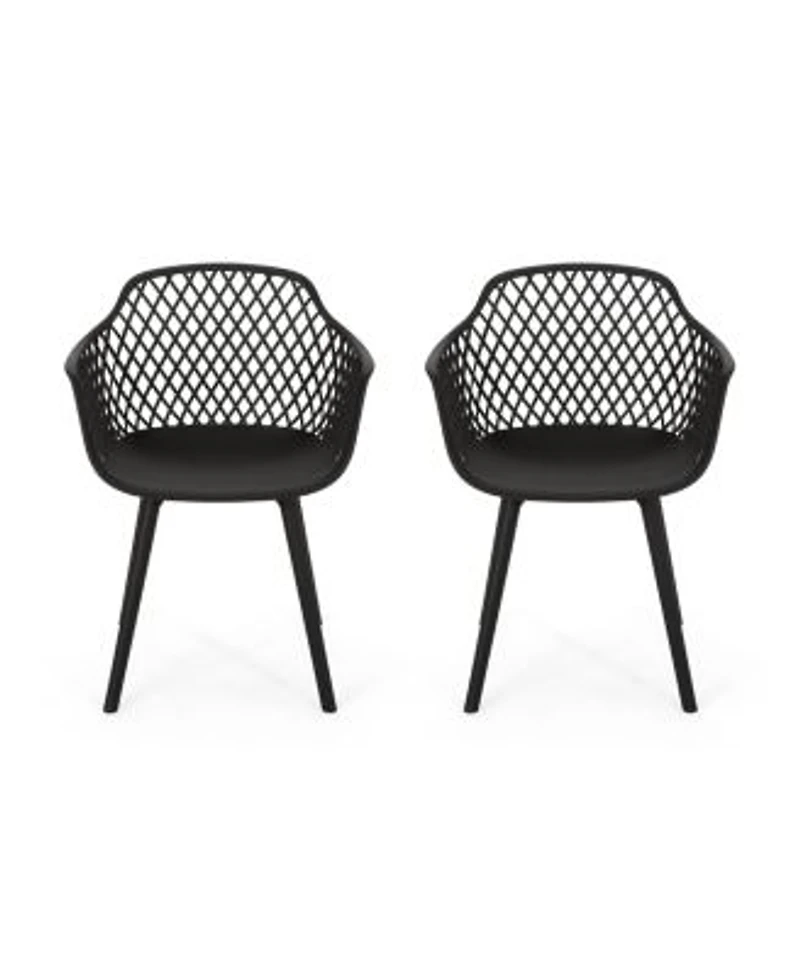 Flynama Set Of 2 Outdoor Dining Chair In Black