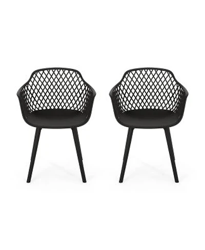 Flynama Set Of 2 Outdoor Dining Chair In Black
