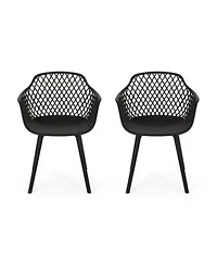Flynama Set Of 2 Outdoor Dining Chair In Black