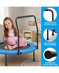 Sugift Kids Trampoline Rebounder with Padded Handrail, Foldable Mini Indoor Trampoline for Toddlers, Balance and Fitness Training