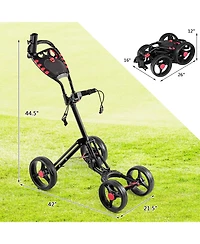 4 Wheel Folding Golf Pull Push Cart Trolley