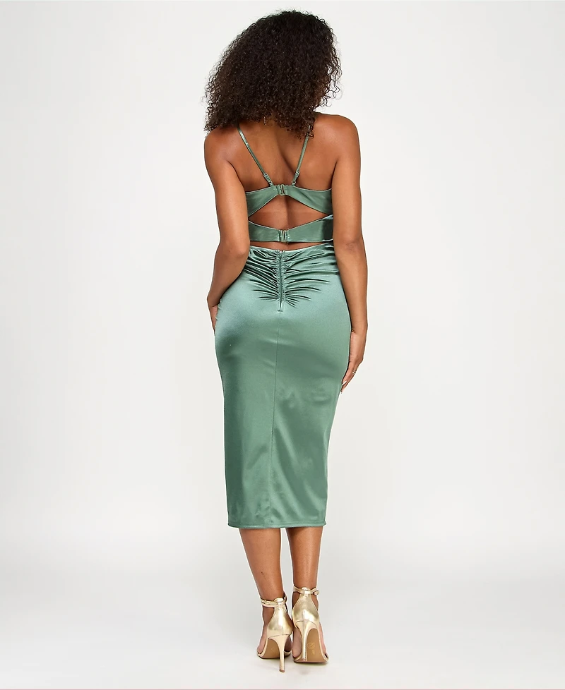 Katia Rae Juniors' Sateen Sweetheart Midi Dress