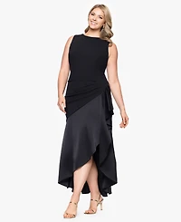 Betsy & Adam Plus Mixed-Media High-Low Dress