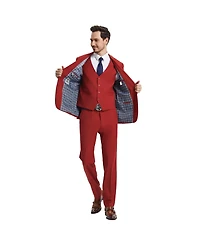 Stacy Adams Men's Hybrid-Fit 3pc Notch Lapel Suit Set, Jacket Vest and Pants