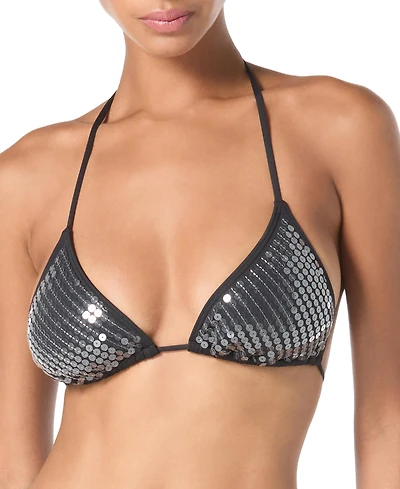 Vince Camuto Women's Sequin Embellished Triangle Bikini Top