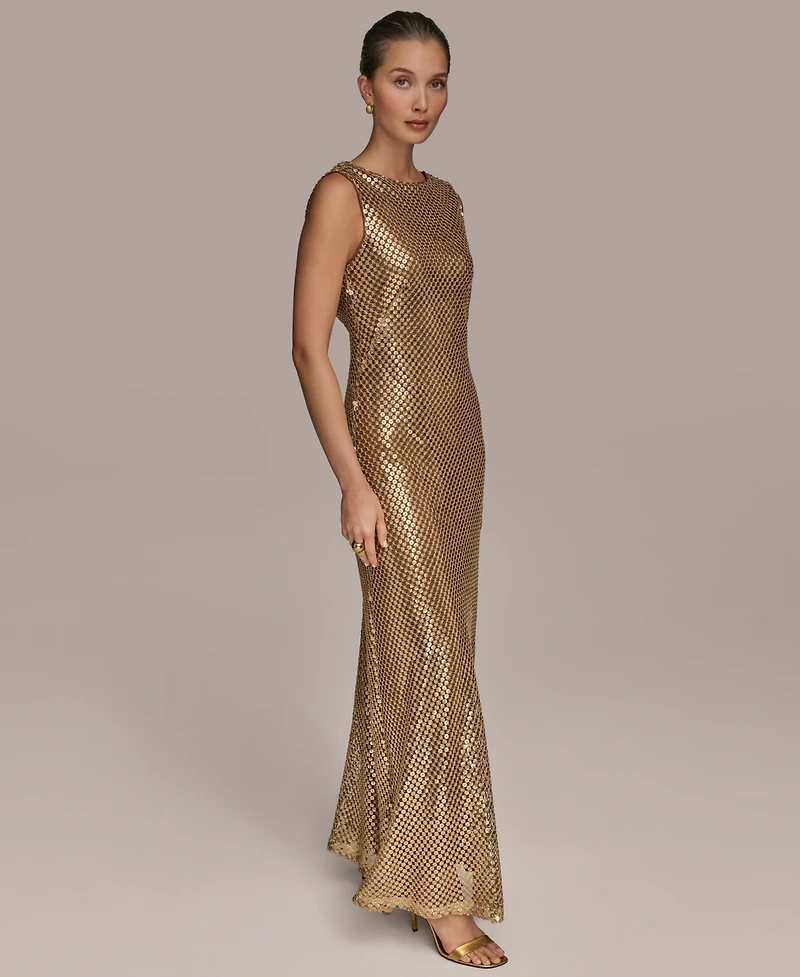 Donna Karan New York Women's Sequined Sleeveless Gown
