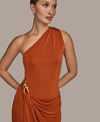 Donna Karan New York Women's Asymmetric Slinky-Knit Gown