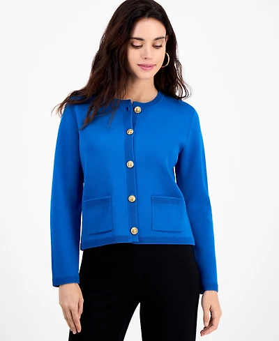 I.n.c. International Concepts Petite Structured Long-Sleeve Sweater Jacket, Macy's Exclusive