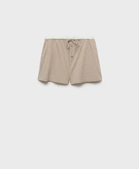 Mango Women's Elasticated Detail Striped Pajama Shorts