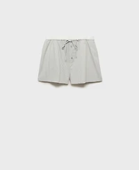 Mango Women's Elasticated Detail Striped Pajama Shorts